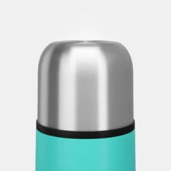 Quechua Bouteille Isotherme Inox 0,4L Avec Gobelet Pour La Randonnée - Turquoise -Quechua Promos Magasin bouteille isotherme inox 04l avec gobelet pour la randonnee turquoise 3