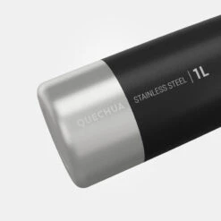 Quechua Gourde Inox 1L Avec Bouchon à Vis Pour La Randonnée - Noir -Quechua Promos Magasin gourde inox 1l avec bouchon a vis pour la randonnee noir 2