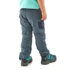 Quechua Pantalon De Randonnée Modulable - MH500 Gris/bleu- Enfant 2-6 ANS -Quechua Promos Magasin pantalon de randonnee modulable mh500 grisbleu enfant 2 6 ans 2