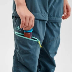 Quechua Pantalon De Randonnée Modulable - MH500 Turquoise - Enfant 7-15 Ans -Quechua Promos Magasin pantalon de randonnee modulable mh500 turquoise enfant 7 15 ans 3