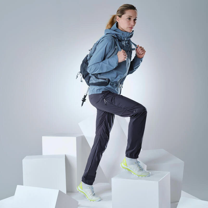 Quechua Pantalon Ultra Léger De Randonnée Rapide Femme FH500 Bleu. 2 Quechua Pantalon Ultra Léger De Randonnée Rapide Femme FH500 Bleu. – Image 2
