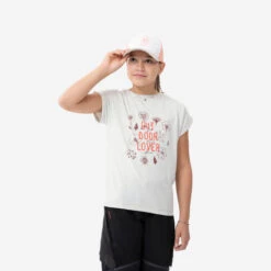 Quechua T-Shirt De Randonnée - MH100 BEIGE - Enfant 7-15 Ans