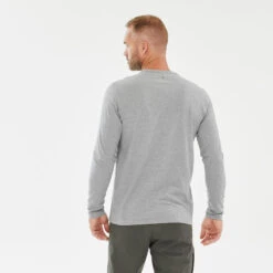 Quechua Tee-shirt NH100 ML Homme - Gris Clair -Quechua Promos Magasin tee shirt nh100 ml homme gris clair 2
