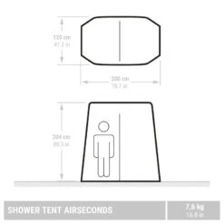 Quechua TENTE DE DOUCHE DE CAMPING GONFLABLE - AIRSECONDS - TISSU FRESH -Quechua Promos Magasin tente de douche de camping gonflable airseconds tissu fresh 1