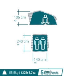 Quechua TENTE DE TOIT MH500 FRESH & BLACK 2P -Quechua Promos Magasin tente de toit mh500 fresh and black 2p 3